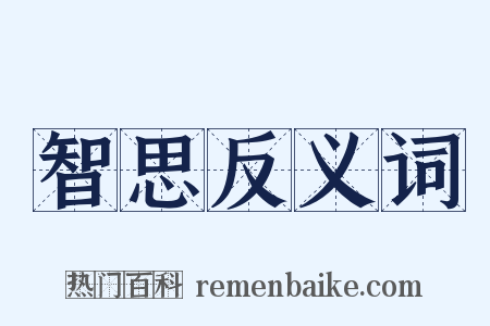 智思反义词是什么意思的图片